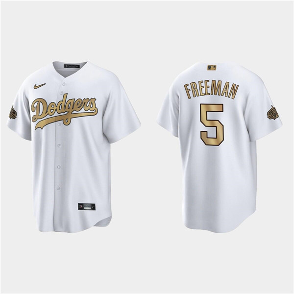Men's White Los Angeles Dodgers #5 Freddie Freeman 2022 All-Star Cool Base StitchedBaseball Jersey